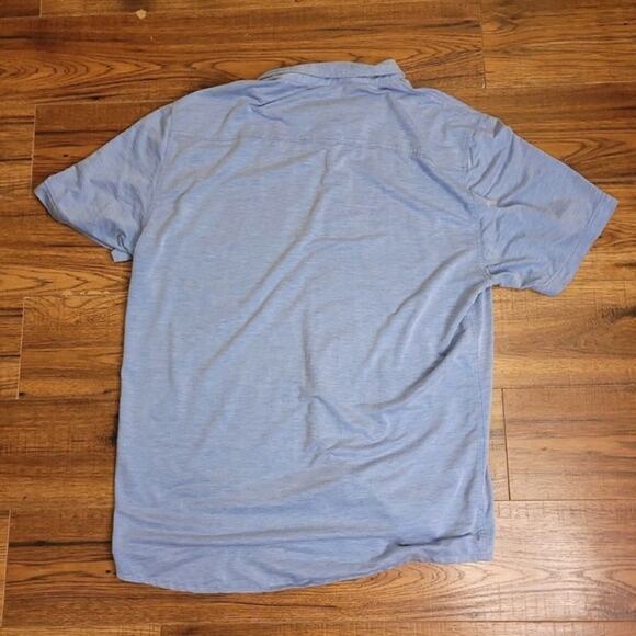 Travis Matthew Shirt Mens 2XL Blue Casual Button Short Sleeve Pocket Logo USA - Picture 2 of 11